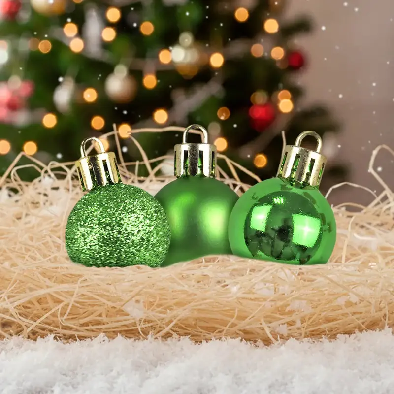 Kit De 12 Esferas Navideñas, Color Verde 1