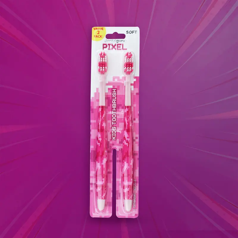 Kit De 2 Cepillos De Dientes Para Niñas, Color Rosa 2