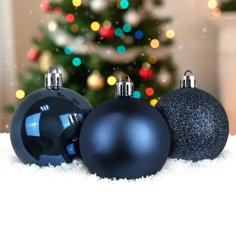 Kit De 30 Esferas Navideñas, Color Azul 1