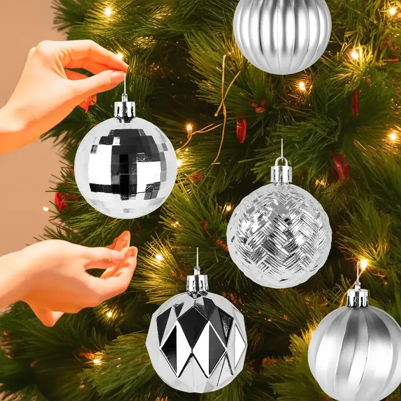 Kit De 30 Esferas Navideñas, Color Plata 1