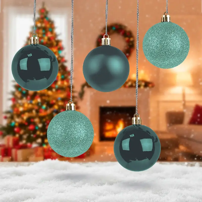 Kit De 5 Esferas Navideñas, Color Verde 2
