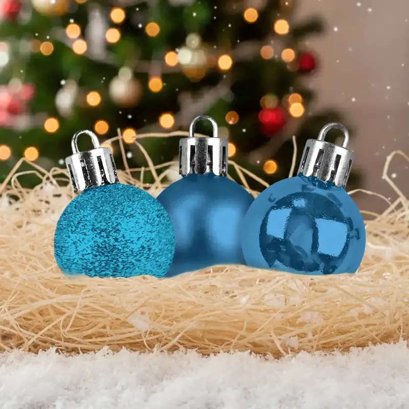 Kit De 9 Esferas Navideñas, Color Azul 1