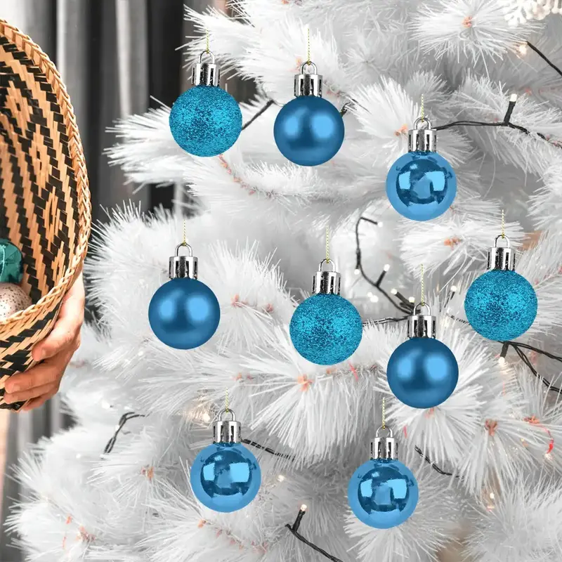 Kit De 9 Esferas Navideñas, Color Azul 2