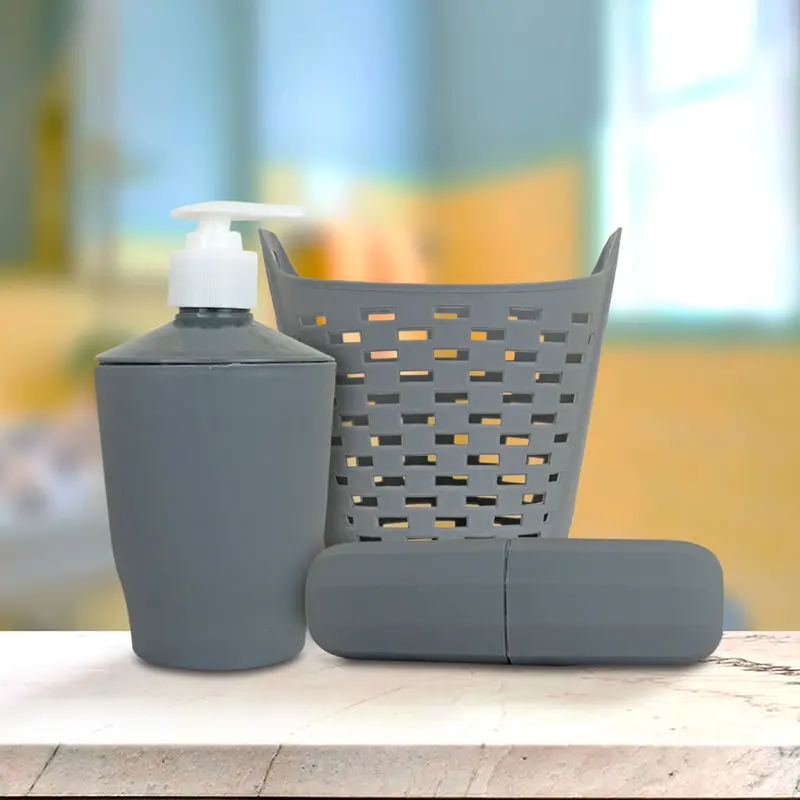 Kit De Accesorios Color Gris Para Baño, 3 Pzas 2