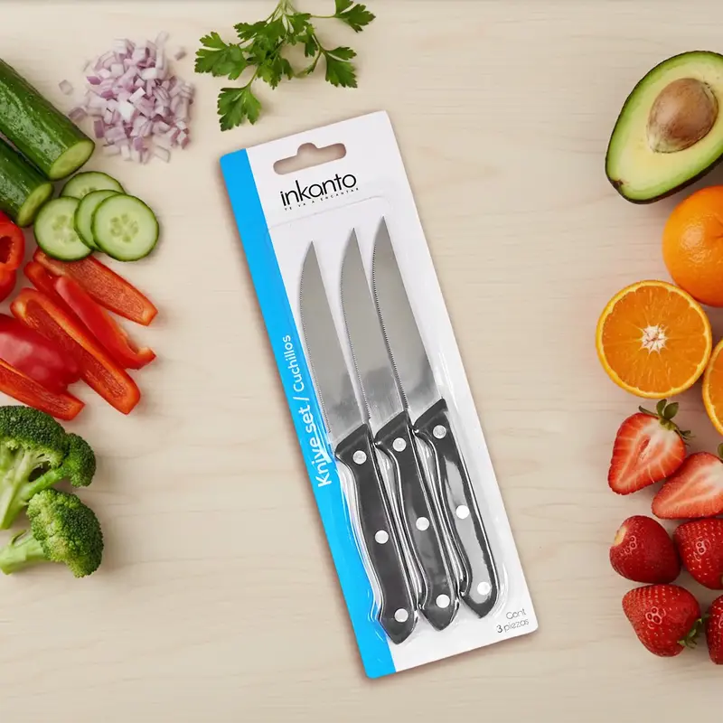 Kit De Cuchillos Para Cocina, 3 Pzas 1