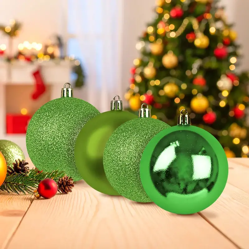 Kit De Esferas Navideñas, 4 Pzas, Color Verde Claro 1