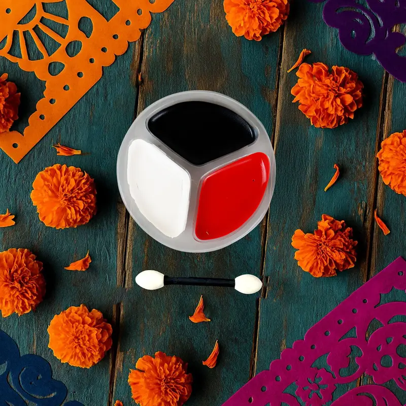 Kit De Maquillaje Para Halloween, Rojo, Negro Y Blanco 1
