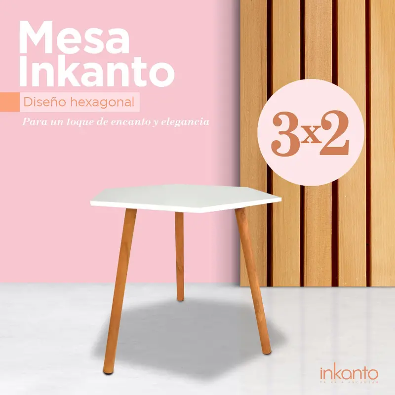 Kit De Mesas, Forma Hexagonal Blanca ¡Llévate 3 Y Paga 2! 1