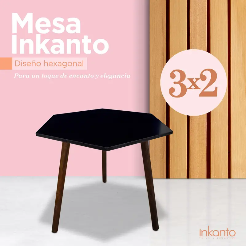 Kit De Mesas, Forma Hexagonal Negra ¡Llévate 3 Y Paga 2! 1