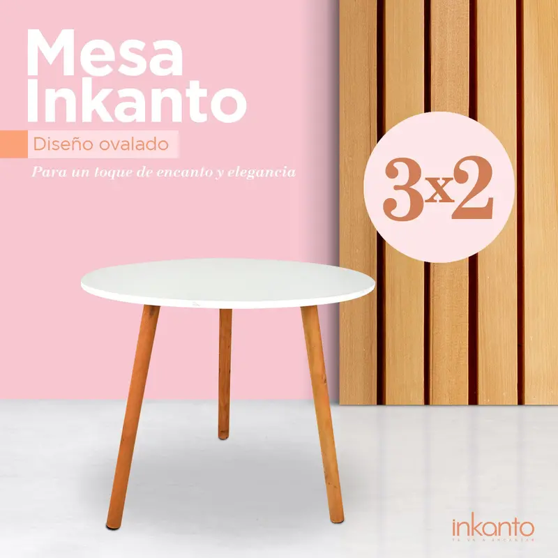 Kit De Mesas, Forma Ovalada Blanco ¡Llévate 3 Y Paga 2! 1