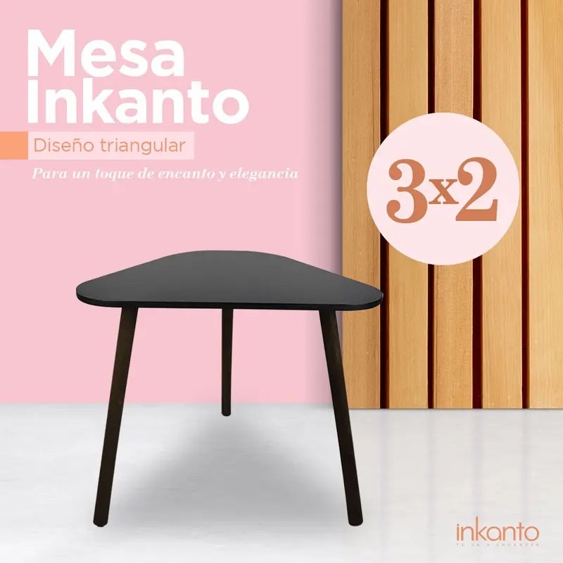 Kit De Mesas, Forma Triangular Negra ¡Llévate 3 Y Paga 2! 1