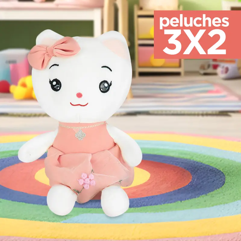 Kit De Peluche, Gatito Con Moño ¡Llévate 3 Y Paga 2! 1