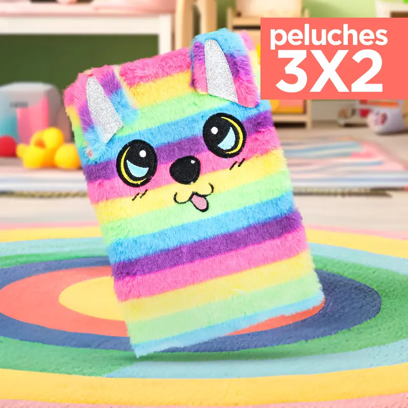 Kit De Peluche, Libreta, Diseño De Perro Multicolor ¡Llévate 3 Y Paga 2! 1