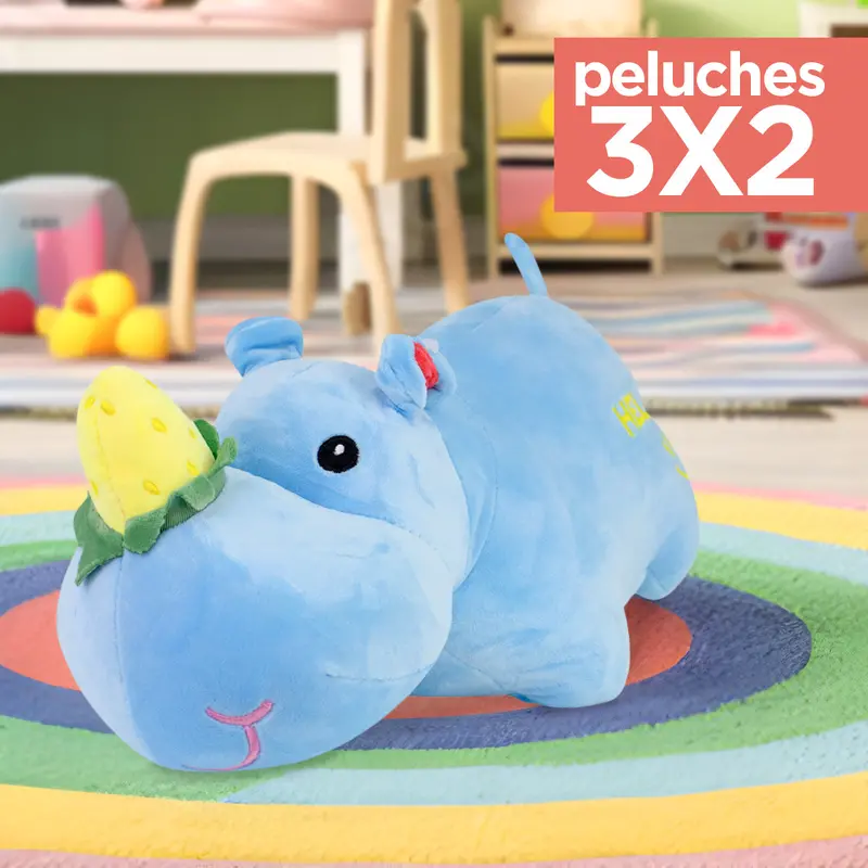 Kit De Peluche, Rinoceronte, Color Azul ¡Llévate 3 Y Paga 2! 1
