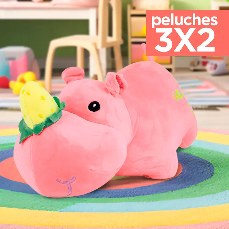 Kit De Peluche, Rinoceronte, Color Rosa ¡Llévate 3 Y Paga 2! 1