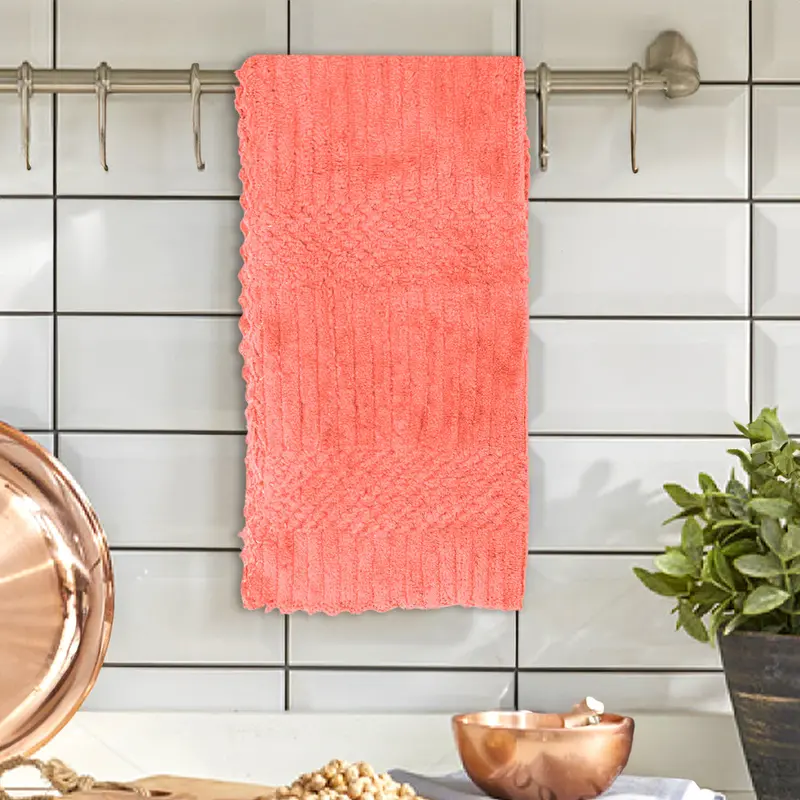 Kit De Trapos De Cocina, Color Mamey, 2 Pzas 1