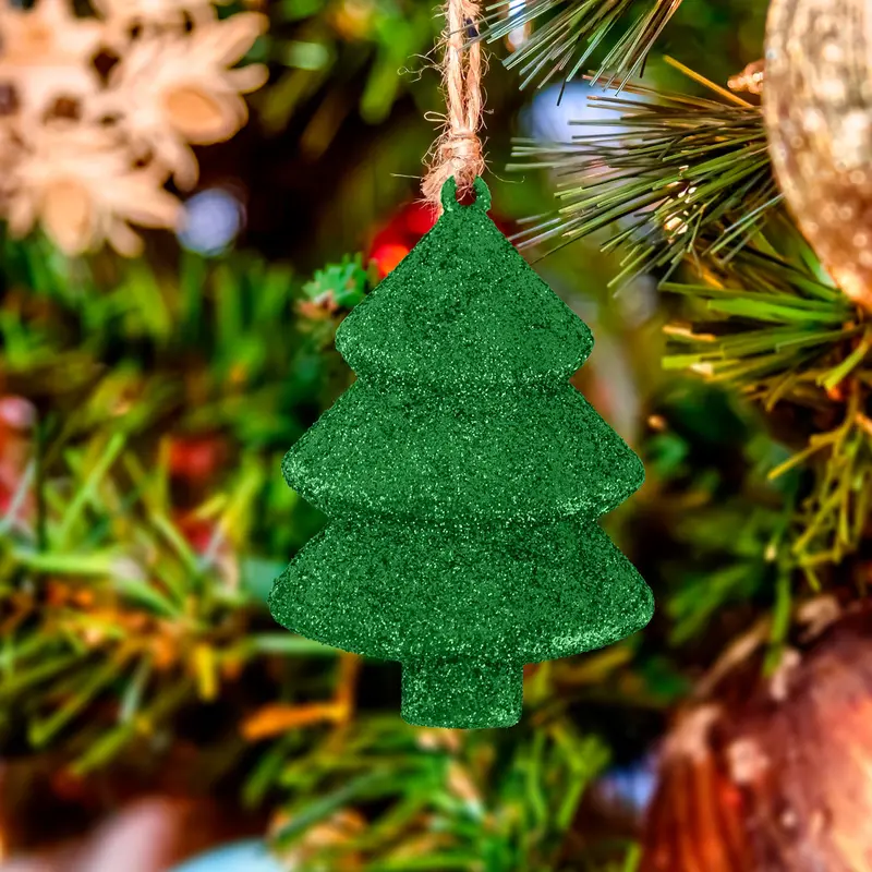 Kit Mini Árbol Con Glitter, Color Verde, 5 Pzas 2