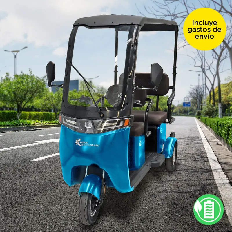 Kiwo, Triciclo Eléctrico Con Techo, Modelo Bty002, Color Azul 1