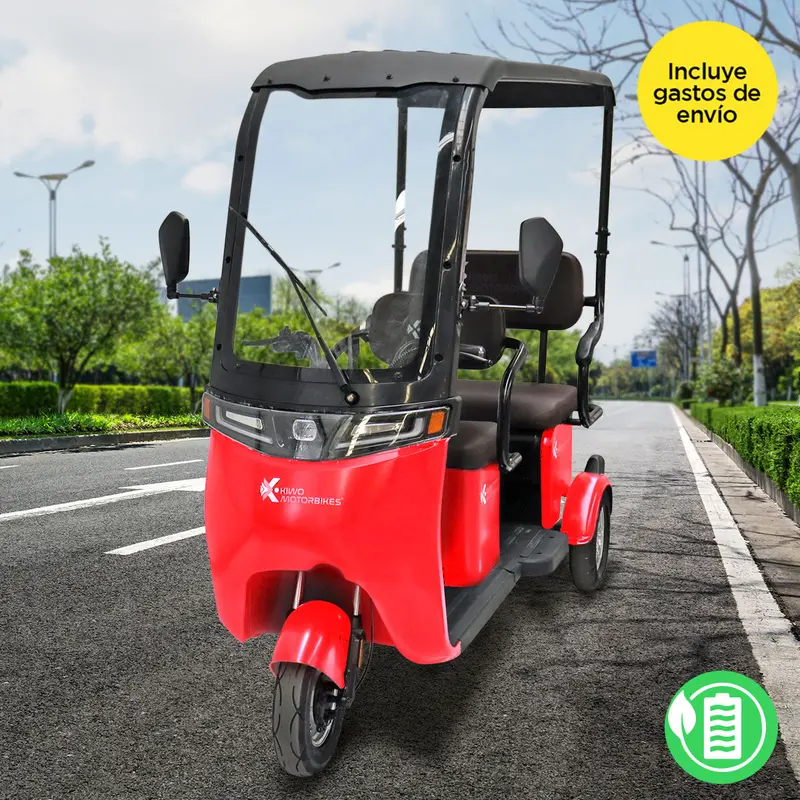 Kiwo, Triciclo Eléctrico Con Techo, Modelo Bty002, Color Rojo 1