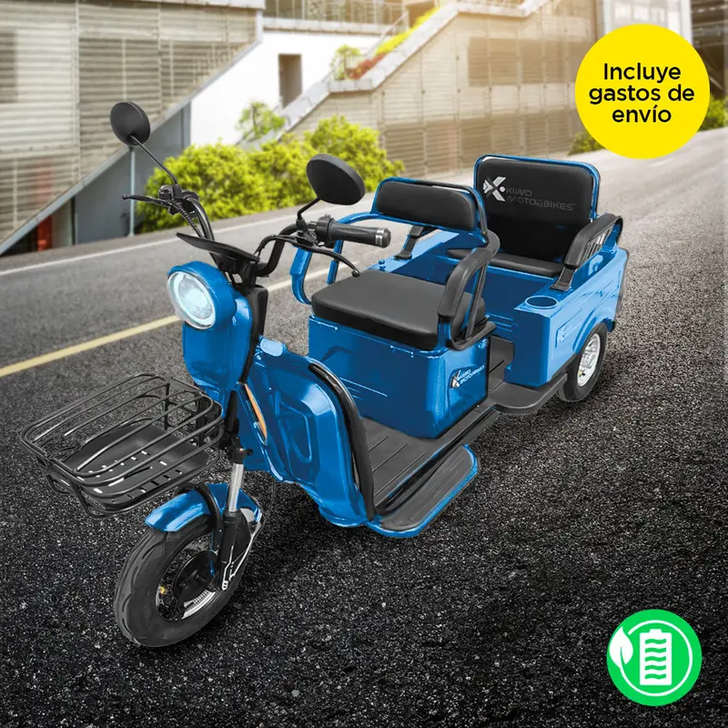Kiwo, Triciclo Eléctrico Para Pasajeros, Modelo Bty003, Color Azul 1