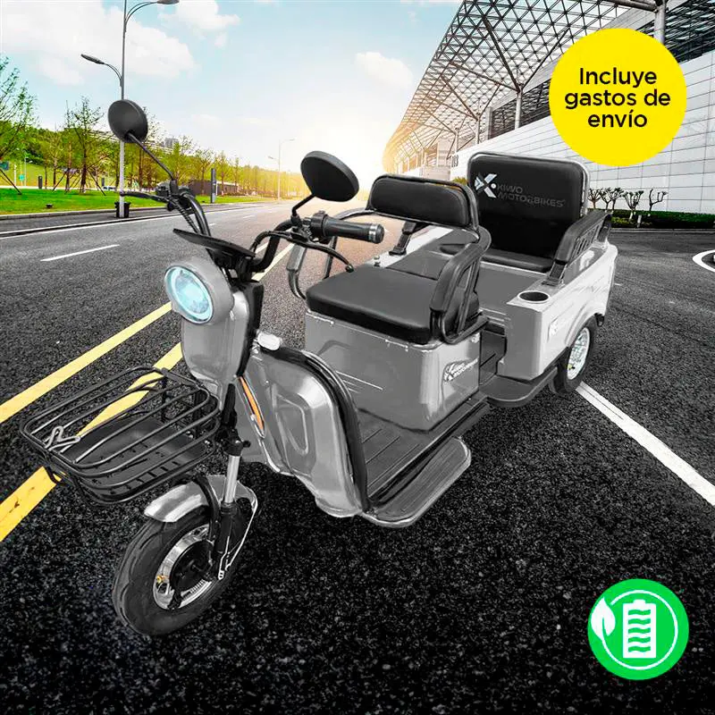 Kiwo, Triciclo Eléctrico Para Pasajeros, Modelo Bty003, Color Gris 1