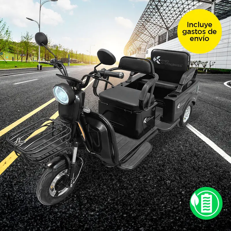 Kiwo, Triciclo Eléctrico Para Pasajeros, Modelo Bty003, Color Negro 1