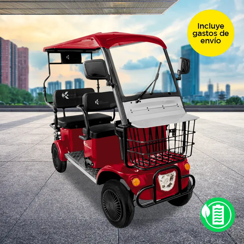 Kiwo, Vehículo Eléctrico Con Techo, Modelo Bty001, Color Rojo 1