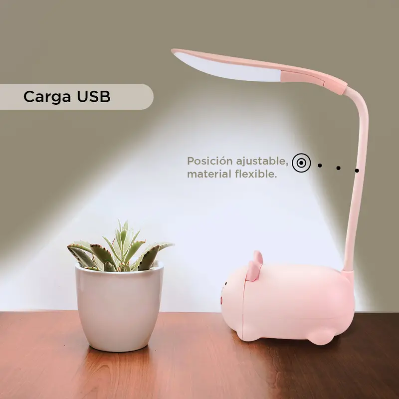 Lámpara De Escritorio Oso Color Rosa 1