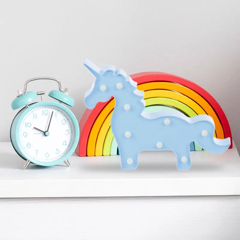 Lámpara De Unicornio Azul Cielo Led 22.5X24x3cm 1