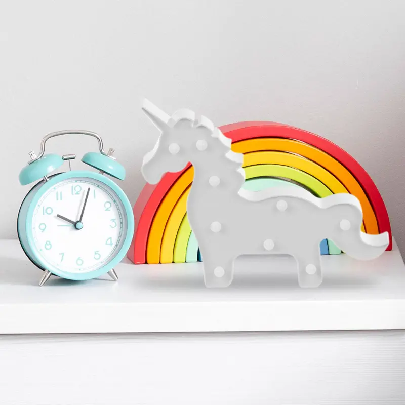 Lámpara De Unicornio Blanco Led 22.5X24x3cm 1