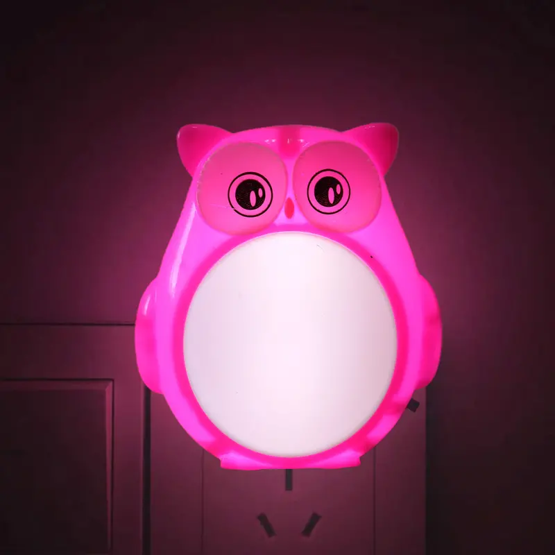 Lámpara Led De Pared En Forma De Búho, Color Fucsia 2