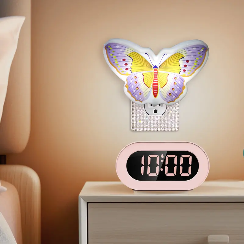 Lámpara Led De Pared En Forma De Mariposa, Color Morado 2