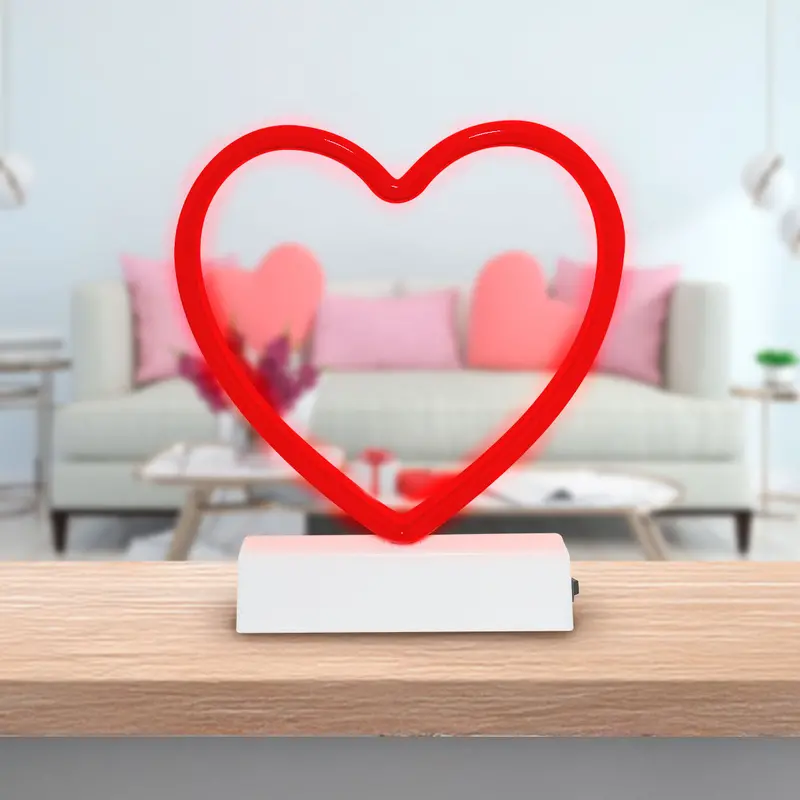 Lámpara Led En Forma De Corazón, Color Rojo 1