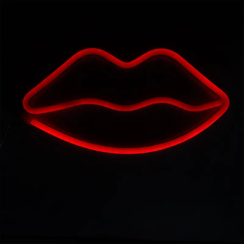 Lámpara Led En Forma De Labios, Color Rojo 2