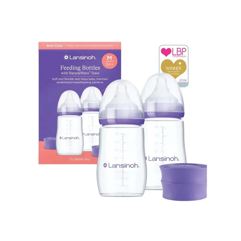 Lansinoh Feeding Bottles With Naturalwave Teat 240Ml Pack Of 2 1