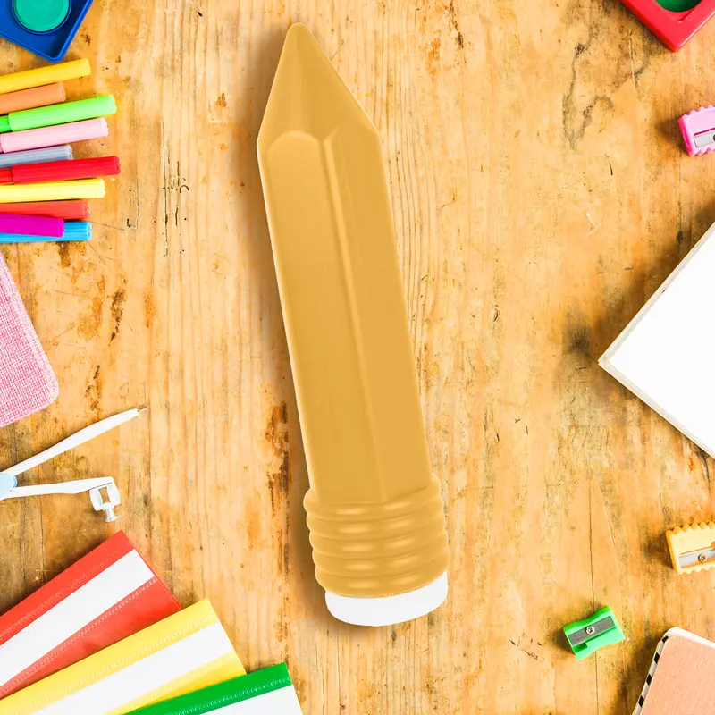 Lapicera De Plástico, Diseño Lápiz, Color Ambar 1