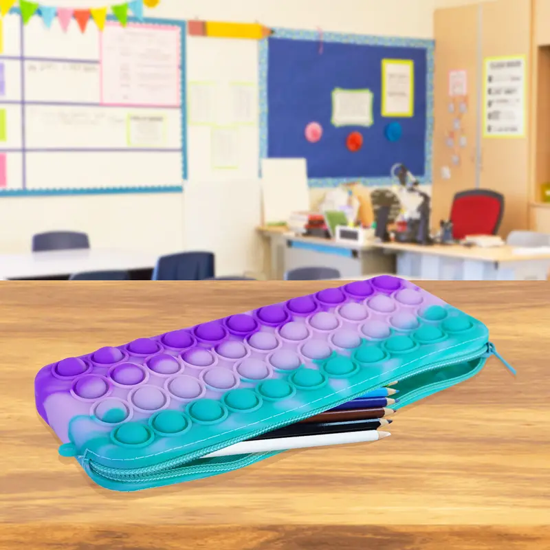 Lapicera De Silicon, Variedad De Colores (Morado Con Lila Y Azul) 1