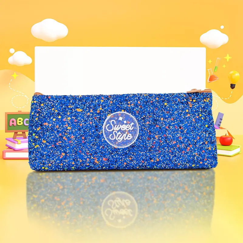 Lapicera/Estuche De Glitter Color Azul 2