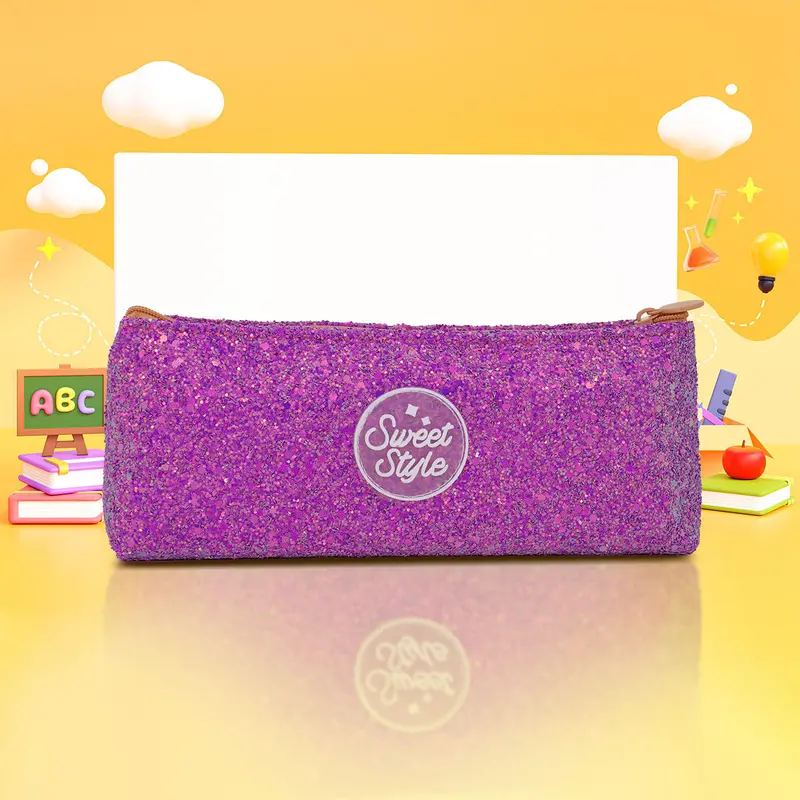 Lapicera/Estuche De Glitter Color Fiusha 2