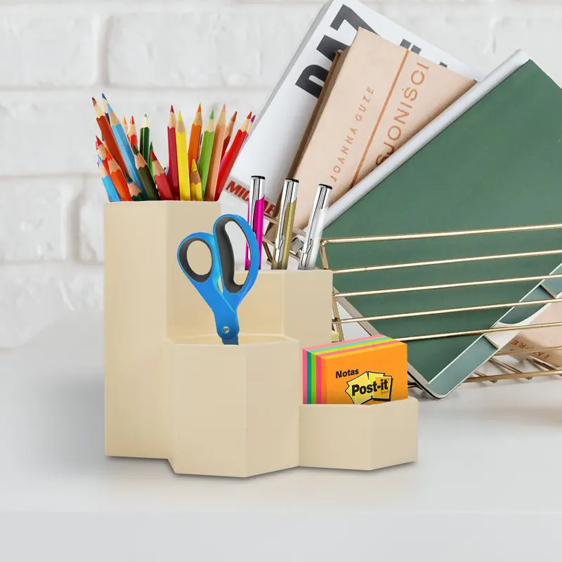 Lapicera Organizador De Escritorio Color Hueso 1