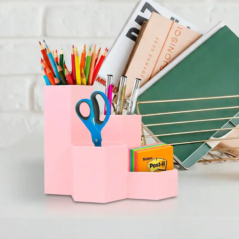 Lapicera Organizadora De Escritorio, Color Rosa 1