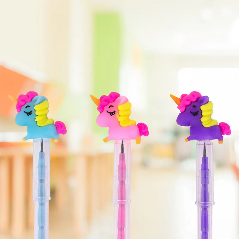 Lapiceros Tipo Pencil Unicornios Bebés Con 3 Pza. 2