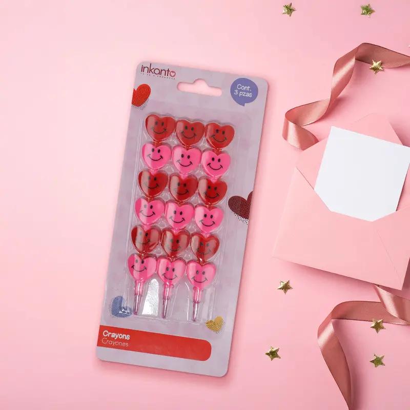 Lápices De Colores Con Diseño Corazones De San Valentín 1