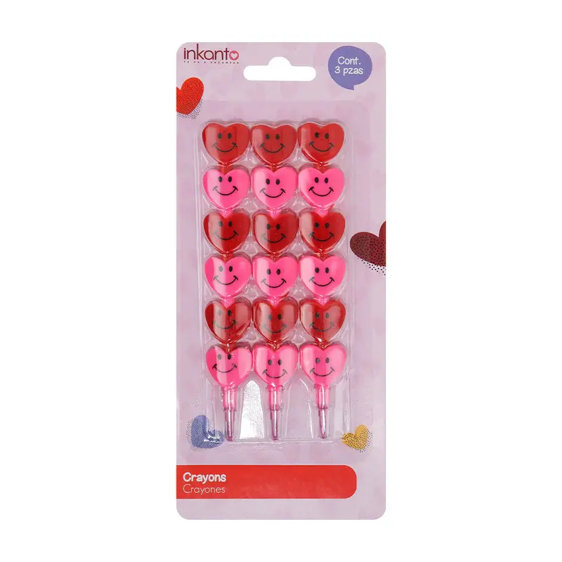 Lápices De Colores Con Diseño Corazones De San Valentín 2