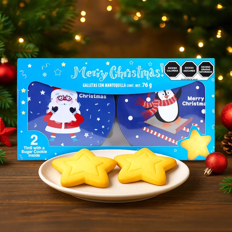 Lata Galletas Navideñas, 2 Pzas, 76 Gr 1