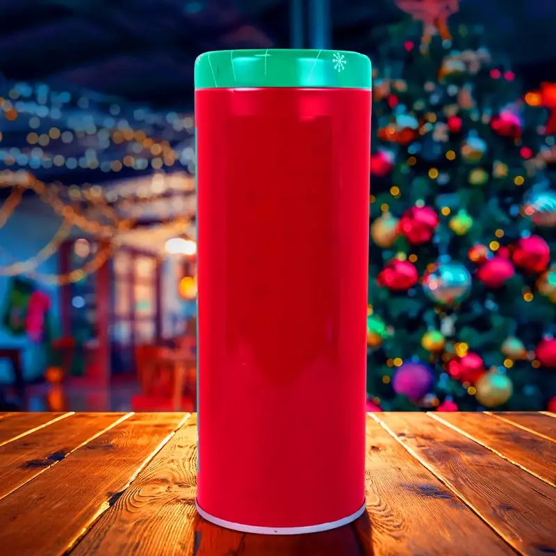 Lata Galletas Navideñas, Cilindro, Color Rojo, 114 Gr 2