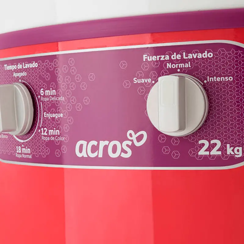 Lavadora Acros Alf-2253Ec 22Kg Roja Cora ** 2