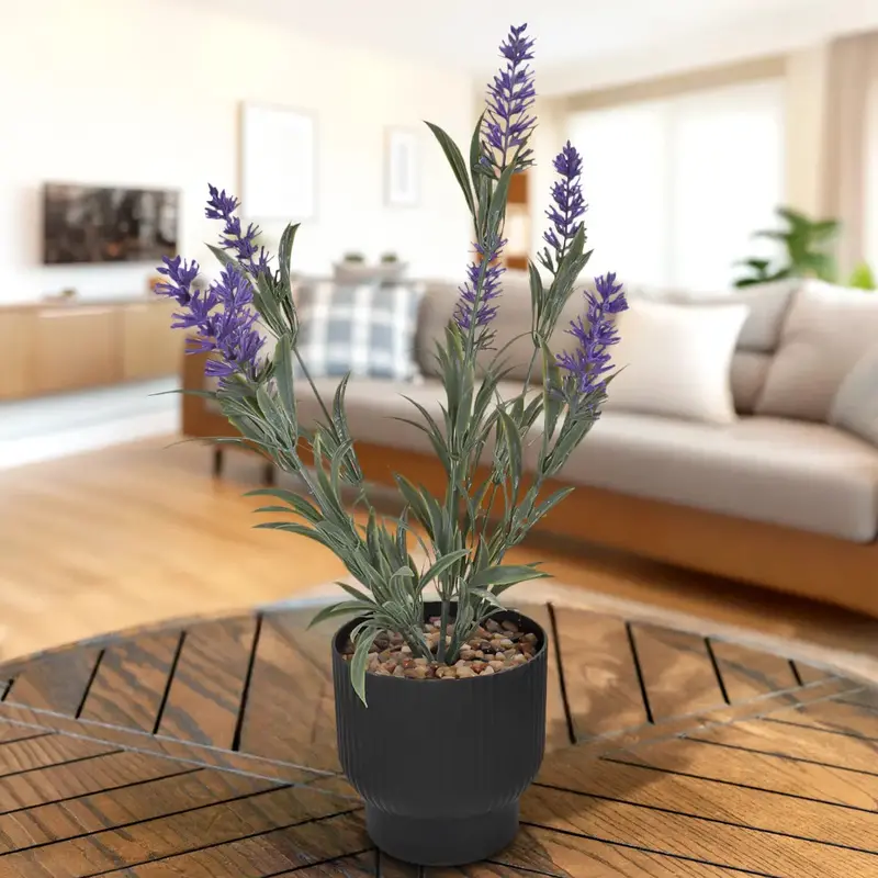 Lavanda Artificial Con Maceta, Color Morado 2