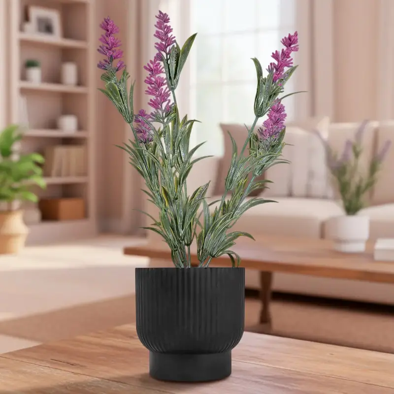 Lavanda Artificial Con Maceta, Color Rosa 1