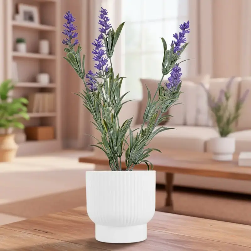 Lavanda Artificial Morada Con Maceta 1